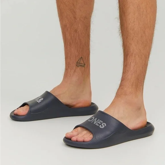 Jack & Jones Mens Slide Black Size US 9 / EU 42 Anthracite NWT - Picture 2 of 8